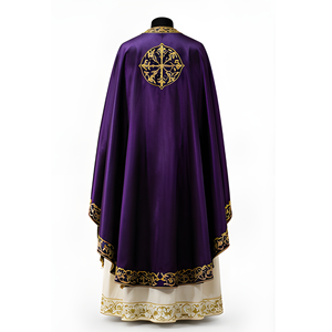 Ensemble de vêtements de prêtre orthodoxe brodés sur mesure avec design de croix dorée Phelonion pour adulte unisexe, service OEM, qualité supérieure, personnalisé - Product Image 5