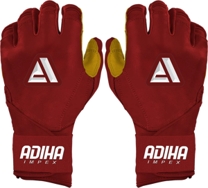 Premium Leather Customizable Baseball Batting <b>Gloves</b> premium leather maroon color Closure <b>type</b> hook and loop - Product Image 1