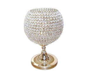 Elegante BOLA DE Metal y cristal, centro de mesa plateado para boda, decoración navideña, soporte de vela votiva - Product Image 4