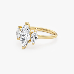 Bague de fiançailles en platine avec diamant taille marquise, style classique pour femme, diamant blanc naturel certifié GIA couleur D, bijoux - Product Image 4