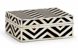 Boîte à bijoux rectangulaire en bois poli, incrustation osseuse artisanale, style moderne, écologique, hermétique et légère - Product Image 2