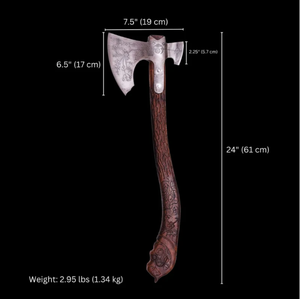 Hache professionnelle en acier au carbone de qualité industrielle LEGACY BLADES, manche en bois fait main, outil de camping en plein air, vente en gros - Product Image 3