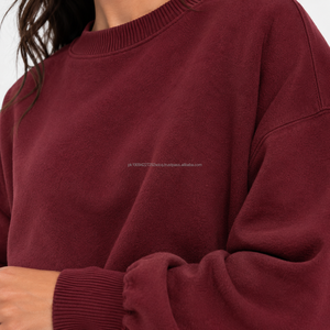 <b>Women's</b> Embroidered Front Oversized <b>Baggy</b> Crewneck Sweatshirt <b>Jogger</b> Set Heavyweight Cotton Fleece Tracksuit OEM ODM Wholesale - Product Image 5