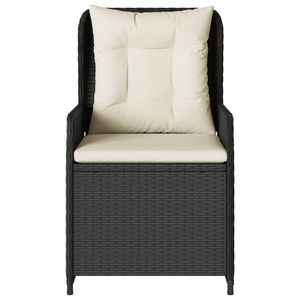 Chaise de jardin inclinable en rotin PE noir de taille standard, chaise d'extérieur - Product Image 5