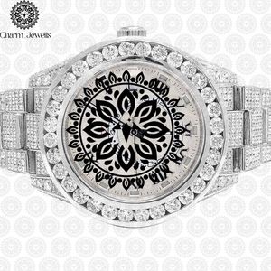 Charm Jewells Montre à quartz analogique ronde de luxe pour femme avec cadran en cristal saphir et bracelet en acier inoxydable 38 mm - Product Image 6