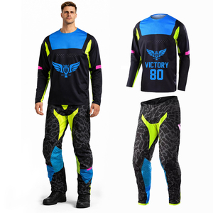 ชุดเสื้อเจอร์ซีย์และกางเกงมอเตอร์ครอสแบบซับลิเมชั่น OEM สำหรับผู้ชาย ชุดขับขี่มอเตอร์ไซค์วิบากแบบออฟโรด พร้อมโลโก้สั่งทำ - Product Image 1