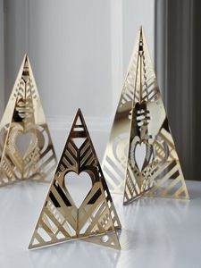 New design Gold Plated laser cut <b>Christmas</b> <b>Tree</b> <b>Table</b> Decoration Georg Jensen <b>Christmas</b> <b>Tree</b> Medium <b>Christmas</b> <b>Tree</b> with Hearts - Product Image 3