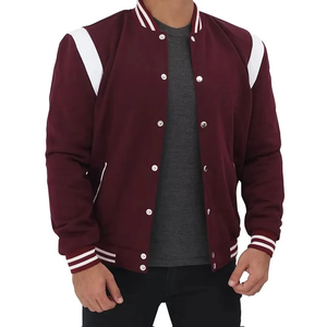 Custom Stonefield Manufacturing Unisex Red Varsity <b>Jacket</b> 100% Wool Hooded Reversible <b>Waterproof</b> Streetwear Outerwear Front OEM - Product Image 4