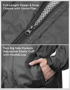 Ensemble de survêtement de ski de luxe pour homme, coupe-vent, avec fermeture éclair, en nylon réfléchissant noir, facile à porter - Product Image 2