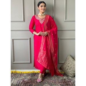 Magnifique ensemble élégant pour soirée, haut et bas avec dupatta, taille XL - Product Image 5