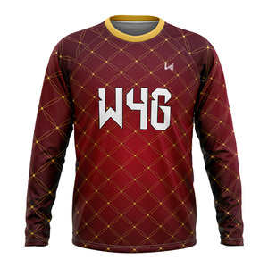Men's Eco Friendly Sublimated Crew Neck Full Sleeve Yoga Workout Shirt Breathable Gym Leisure <b>Top</b> OEM Wholesale - Product Image 5
