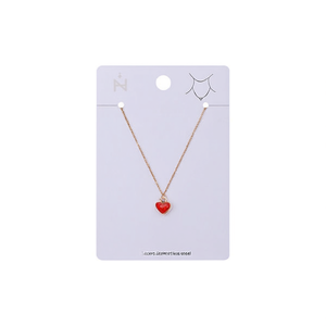 Collana con ciondolo a cuore rosso Zi, in acciaio inossidabile placcato oro, grazioso gioiello alla moda per donna, da indossare tutti i giorni, idea regalo. - Product Image 1