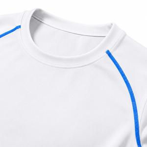 T-shirt de compression sportif à manches courtes pour homme, coupe ajustée, séchage rapide, col rond, en polyester tricoté 180g - Product Image 5