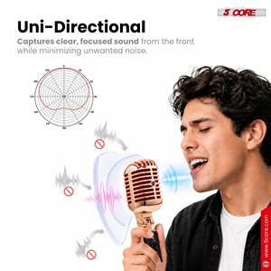 Micrófono Vocal Dinámico Retro de 5 Núcleos, Estilo Vintage, Clásico, Cardioide, Unidireccional - Product Image 4