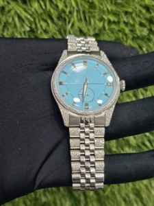 2026 Original Design Luxury Stainless Steel Diamond Bezel Analog Mechanical Automatic <b>Calendar</b> Watch 16mm Band - Product Image 2