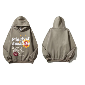 Sweat-shirt à capuche simple pour homme, broderie 3D, en molleton de coton doux, confortable, streetwear, hiver, décontracté, manches longues - Product Image 1
