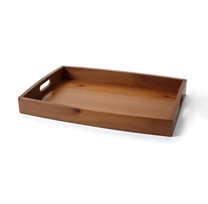 Bandeja de Madera Maciza con Asas Recortadas, Bandeja Rústica Decorativa para Desayuno, Café o Otomanas, Bandeja de Madera Rústica para Servir - Product Image 2