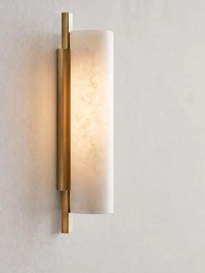 Applique murale moderne en laiton avec abat-jour en marbre, éclairage intérieur pour salon, décoration de la maison - Product Image 2