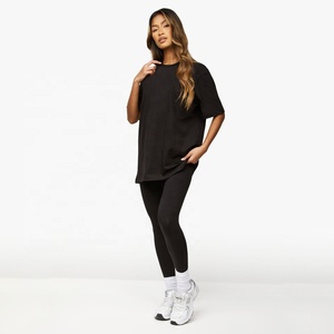 Camiseta unisex de nuevo estilo, 100% algodón peinado, 180-200 g/m², oversize, estilo streetwear, hombros caídos, lisa, para mujer. - Product Image 5