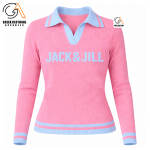 Camiseta de Algodón 100% para Mujer, Modelo 1938 Jack Jill America, Personalizable, Azul, Cuello en V, Manga Corta, Impresión Serigráfica, Color Rosa - Product Image 4