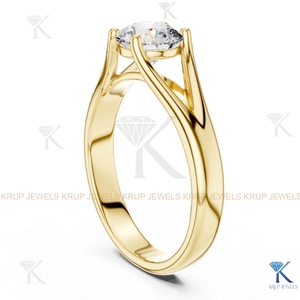 Anillo de compromiso solitario con diamante cultivado en laboratorio, corte redondo, E VVS2, certificado IGI, en oro macizo con engaste de corona, estilo filigrana vintage. - Product Image 4