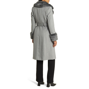 Nouvelle Arrivée Manteau Trench en Laine Croisé pour Femme avec Col en Fourrure Revers Manches Longues Chaud Hiver Mode Vêtement d'extérieur - Product Image 2