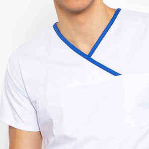 2 Pcs Unisex Comfortable Medical Uniforms V Neck Short Sleeves Elastic Waist Pants Breathable Knitted Polyester <b>Scrub</b> <b>Suits</b> - Product Image 6