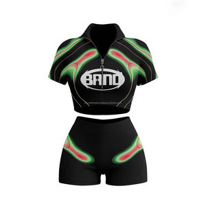 Ensemble deux pièces d'été pour femme, tenues personnalisées avec logo, short et crop top, ensemble décontracté pour femme, vêtements de rue pour femme - Product Image 1