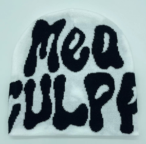 Custom Beanie Manufacturers All Over Print Jacquard Y2K Gothic No Cuff Fold Cuffless <b>Winter</b> <b>Cap</b> Knit Hat With Logo - Product Image 4