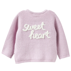 Cárdigan de punto rosa claro para bebé con texto de corazón, suéter de algodón suave de manga larga con botones frontales para recién nacidos, bebés y niños pequeños - Product Image 2