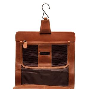 Bolsa de Aseo Colgante de Cuero para Hombre, Bolsa de Cosméticos Hecha a Mano, Neceser, Bolsa de Maquillaje de Doble Capa, Bolsa de Almacenamiento Portátil para Viaje - Product Image 6