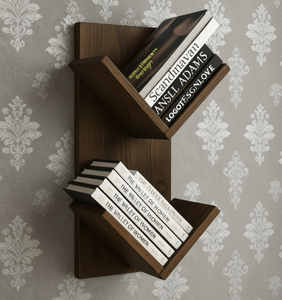Modern Vintage X-shaped <b>Wall</b> Mounted Wooden Handmade Bookshelf Organizer Multi-Tier Designer <b>Shelf</b> for Books Plants Accessories - Product Image 2