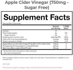 Gummies au vinaigre de cidre de pomme sans sucre de 750 mg, qualité authentique d'origine américaine, vendues dans le monde entier - Compléments alimentaires pour la santé - Product Image 4