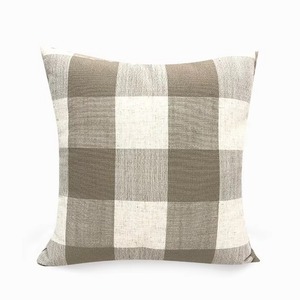 Striped Square Cushion Cover Linen Woven Envelop Closure Home <b>Decor</b> <b>Pillow</b> Case - Product Image 2