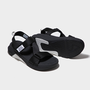 Sandales décontractées SHONDO à bout ouvert avec fermeture auto-agrippante, semelle intermédiaire en EVA, design élégant noir et blanc contrasté - Product Image 2