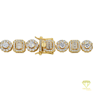 Chaîne en argent sterling avec diamants moissanite à taille carrée pour les détaillants et importateurs de bijoux en gros - Product Image 3