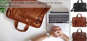 Wholesale Custom Logo Genuine Leather Vintage Durable Waterproof Anti-Theft <b>Laptop</b> <b>Sleeve</b> Elegant Business Portable Office - Product Image 5