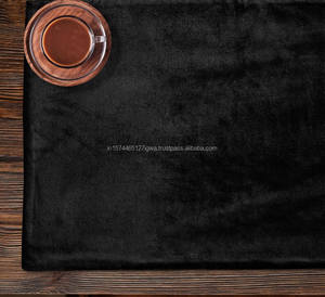 Juego de manteles individuales de mesa de comedor negros de lujo personalizables 4/6 manteles individuales de terciopelo rectangulares lavables suaves estilo clásico elegante - Product Image 3