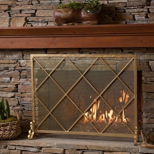 Paravientos Metálico Decorativo Regal Diamond Lattice para Chimenea con Malla Protectora y Protector de Chispas Independiente - Product Image 6
