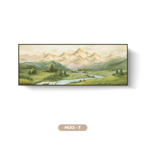 Peinture murale en soie paysage montagneux en gros, œuvre d'art exquise faite à la main, décoration intérieure, OEM ODM, fabriqué au Vietnam, NUI3 - 7 - Product Image 1