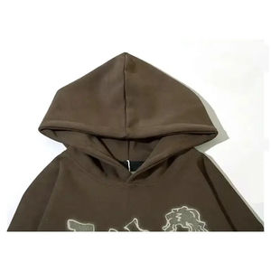 Custom Washed Digital Printing Eco-Friendly 300g Cotton Fleece French Terry Pullover Streetwear Drop Shoulder Winter Hoodie - Product Image 4