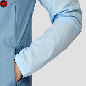 Veste coupe-vent sport pour homme en polyester imperméable de haute qualité, à blocs de couleur, avec fermeture éclair, design personnalisé, veste en nylon - Product Image 2