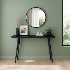 Table console en bois noir pour salon, table d'appoint moderne pour entrée, table de couloir en bois pour la décoration de la maison - Product Image 5