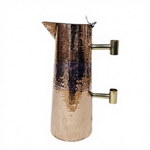 Handcrafted Classic Eco-Friendly Solid <b>Copper</b> Water Pot with <b>Handle</b> for Healthy Drinking Outdoor Home <b>Kitchen</b> Dining Table Use - Product Image 1