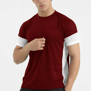 T-shirt personnalisé imprimé 100 % polyester 220 g/m² coupe ajustée pour la course à pied, t-shirt long avec empiècements, grammage lourd, personnalisable - Product Image 1