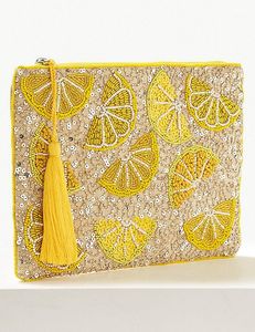 Monedero con cremallera hecho a mano con cuentas de corte de pera, diseño de frutas, bolso de mano, organizador de cosméticos bonito, para fiesta, Christian - Product Image 2