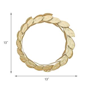 Luxury Metal <b>Leaf</b> Wreath <b>Wall</b> Art Decorative Round Iron <b>Wall</b> Hanging Modern Home Living Room Accent <b>Decor</b> - Product Image 3