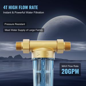Filtro Sedimentario ad Alto Flusso da 40 Micron per Tutta la Casa, Design Spin-Down MNPT da 3/4'' per Acqua di Pozzo, Alimentazione Manuale - Product Image 4