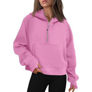 Sudaderas de invierno oversize de algodón lavado con paneles personalizados, rayas laterales, talla grande, estilo streetwear para mujer, con aberturas laterales y cuello redondo acanalado. - Product Image 4