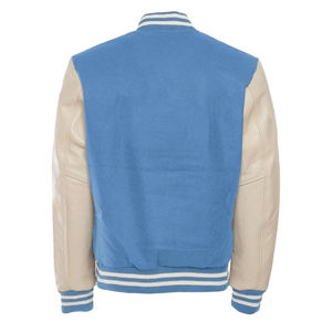 Chaqueta Varsity OEM con Mangas de Cuero, Unisex, Cuello Alto, Invierno, Logotipo Personalizado Bordado, Parches - Product Image 2